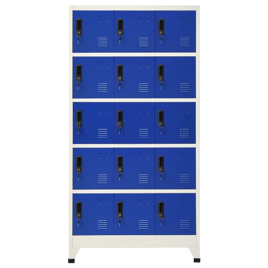Lockerkast 90x40x180 cm staal grijs en blauw Grijs en blauw