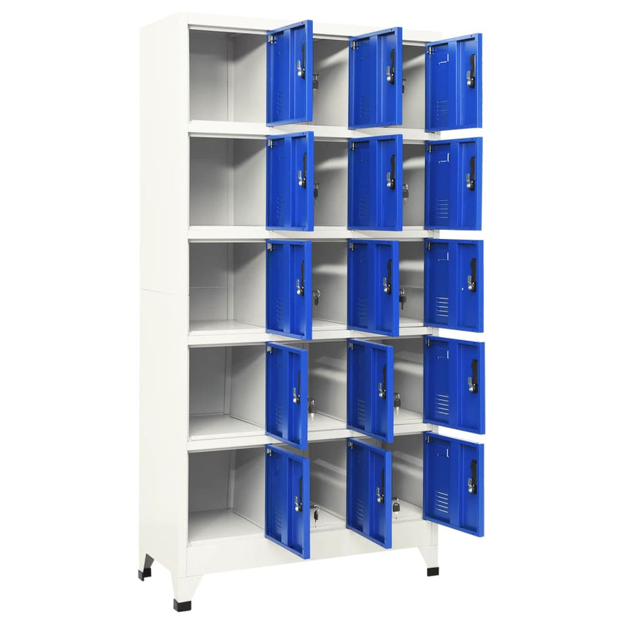 Lockerkast 90x40x180 cm staal grijs en blauw Grijs en blauw