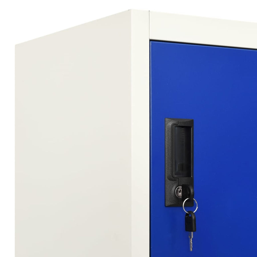 Lockerkast 90x40x180 cm staal grijs en blauw Grijs en blauw