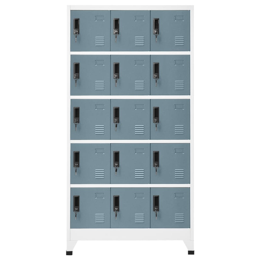 Lockerkast 90x40x180 cm staal lichtgrijs en donkergrijs Lichtgrijs en donkergrijs