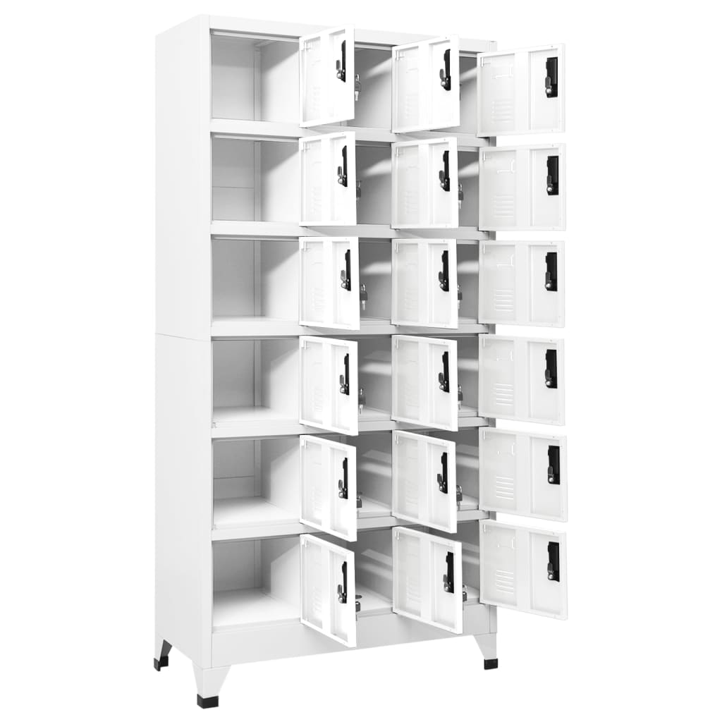 Lockerkast 90x40x180 cm staal wit Wit Met 18 lockers