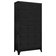 Lockerkast 90x40x180 cm staal zwart wandmontage