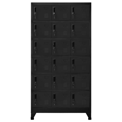 Lockerkast 90x40x180 cm staal zwart Zwart
