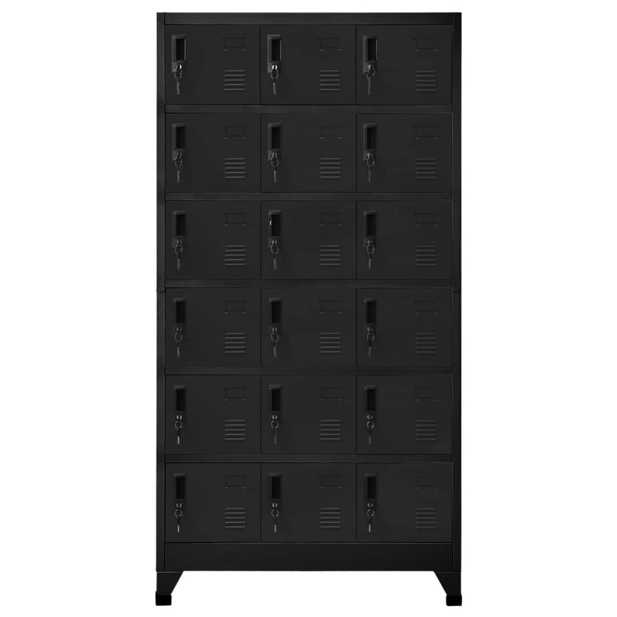 Lockerkast 90x40x180 cm staal zwart Zwart
