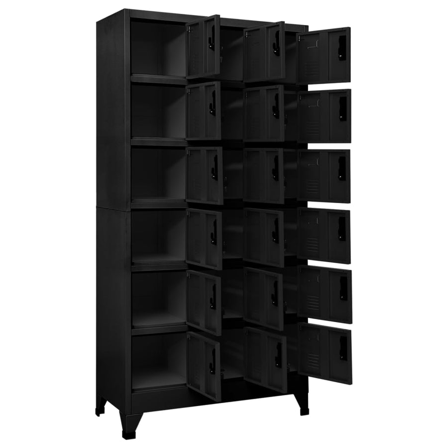 Lockerkast 90x40x180 cm staal zwart Zwart