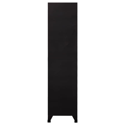 Lockerkast 90x40x180 cm staal zwart Zwart