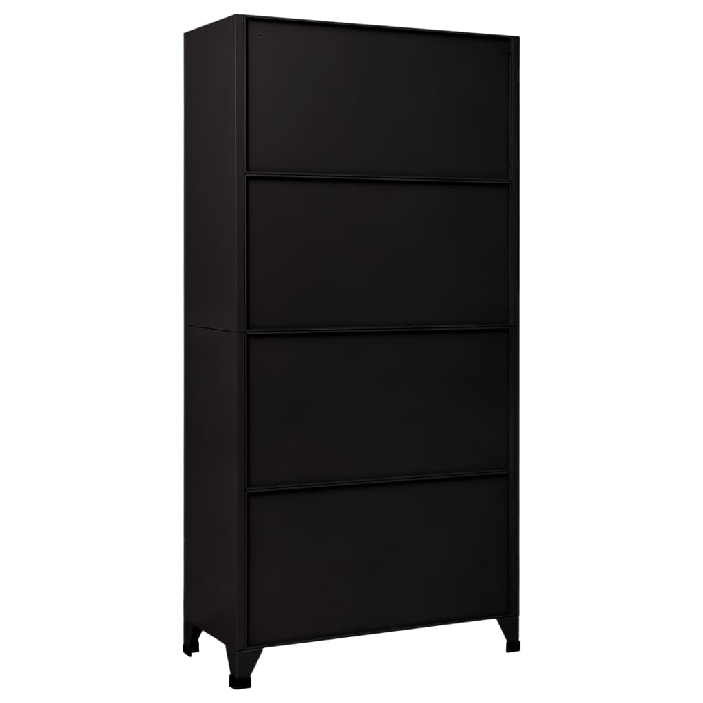 Lockerkast 90x40x180 cm staal zwart Zwart