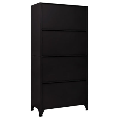 Lockerkast 90x40x180 cm staal zwart Zwart