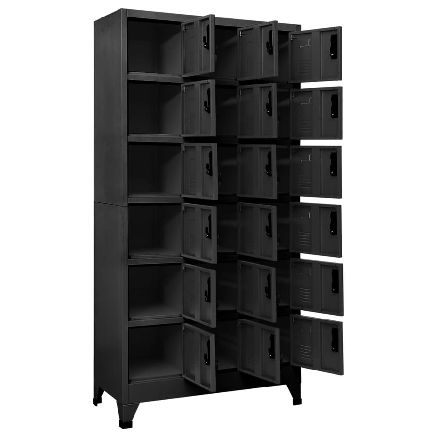 Lockerkast 90x40x180 cm staal antracietkleurig Antraciet