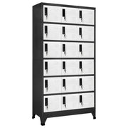 Lockerkast 90x40x180 cm staal antraciet wit