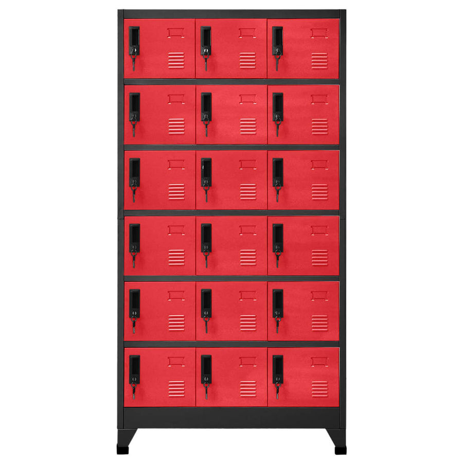 Lockerkast 90x40x180 cm staal antracietkleurig en rood Antraciet en rood