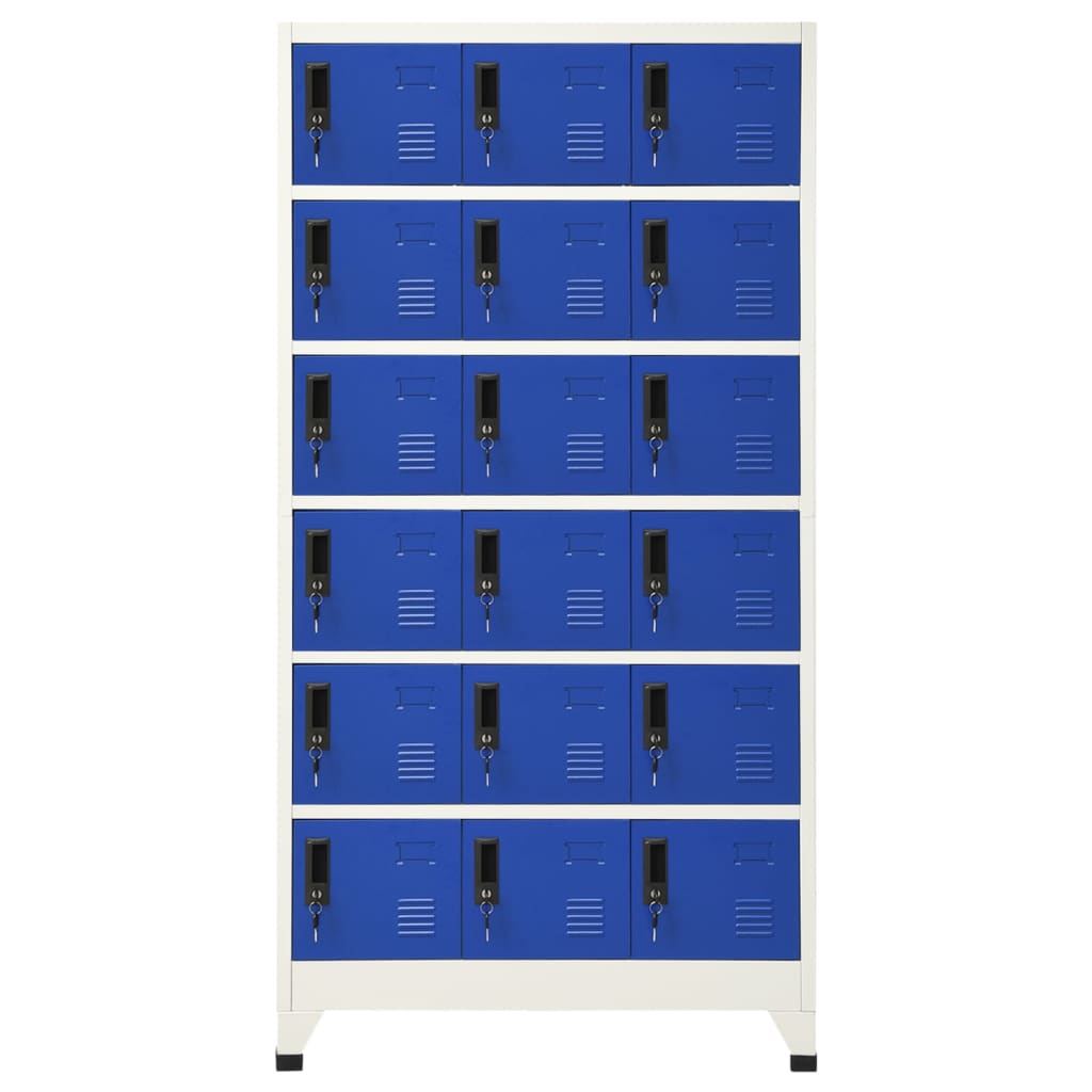Lockerkast 90X40X180 Cm Staal Grijs En Blauw 1