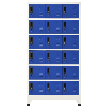 Lockerkast 90X40X180 Cm Staal Grijs En Blauw 1