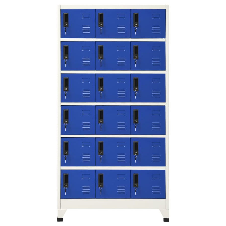 Lockerkast 90X40X180 Cm Staal Grijs En Blauw 1