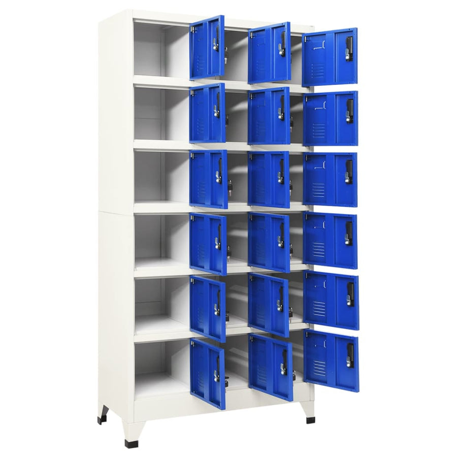 Lockerkast 90X40X180 Cm Staal Grijs En Blauw 1