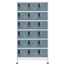 Lockerkast 90X40X180 Cm Staal Lichtgrijs En Donkergrijs Met 18 lockers