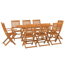 -Delige Tuinset Massief Acaciahout Bruin 9 180 cm tafellengte Met armleuning