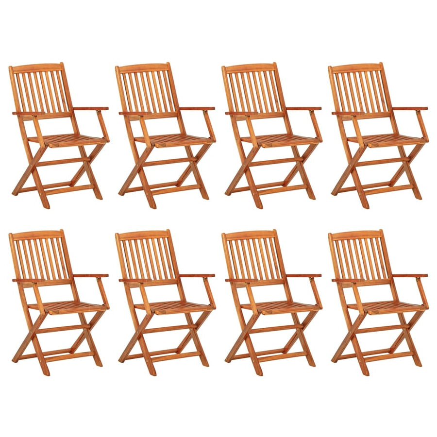 -Delige Tuinset Massief Acaciahout Bruin 9 180 cm tafellengte Met armleuning