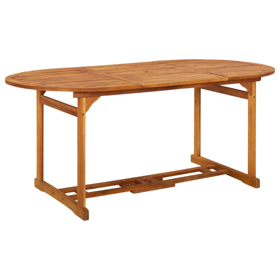 -Delige Tuinset Massief Acaciahout Bruin 9 180 cm tafellengte Met armleuning