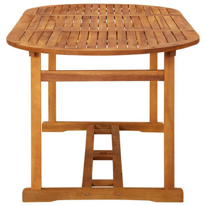 -Delige Tuinset Massief Acaciahout Bruin 9 180 cm tafellengte Met armleuning