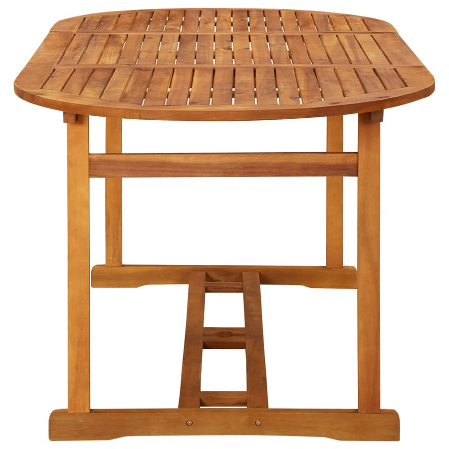 -Delige Tuinset Massief Acaciahout Bruin 9 180 cm tafellengte Met armleuning