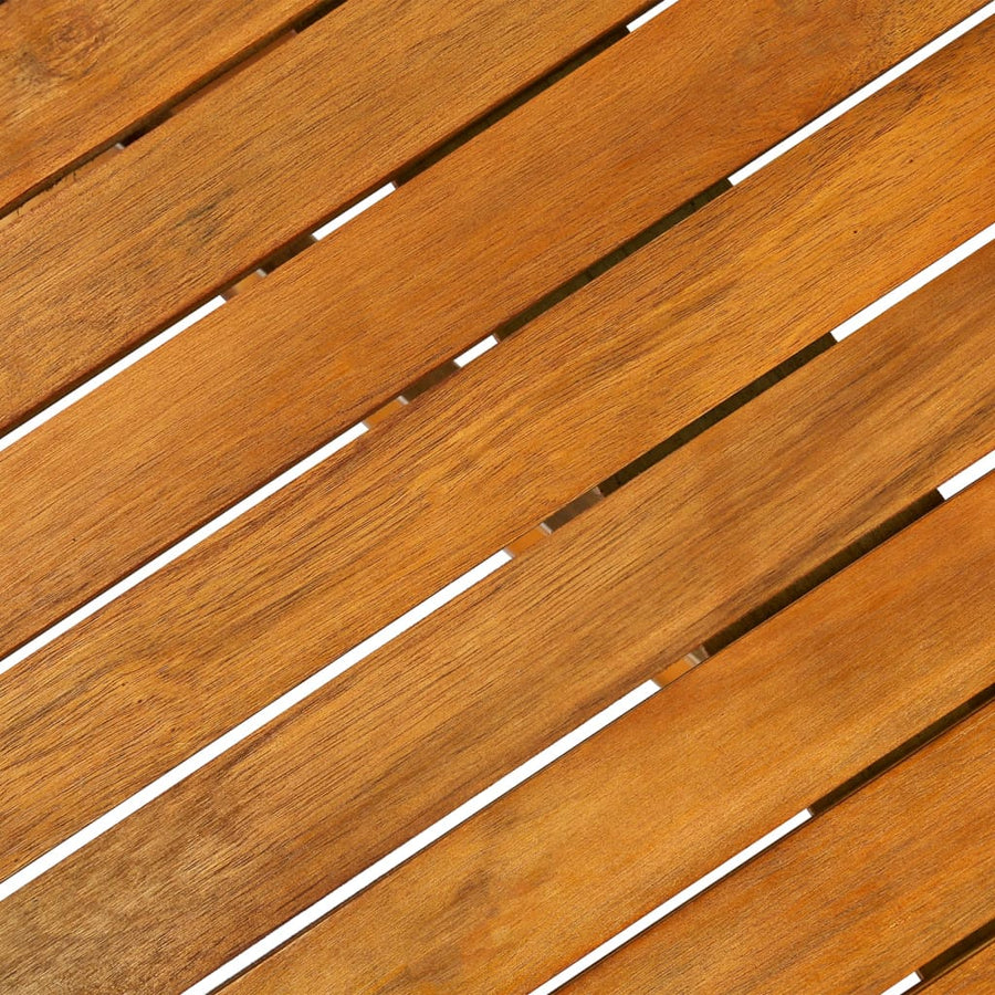 -Delige Tuinset Massief Acaciahout Bruin 9 180 cm tafellengte Met armleuning