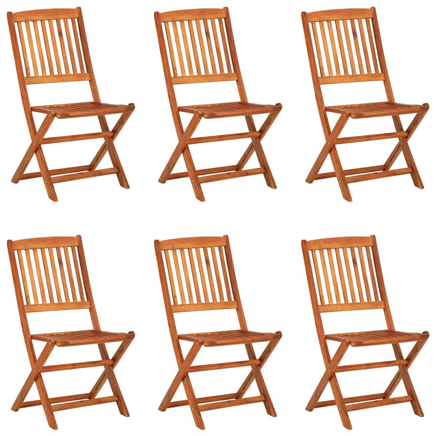 -Delige Tuinset Massief Acaciahout Bruin 7 180 cm tafellengte Zonder armleuning