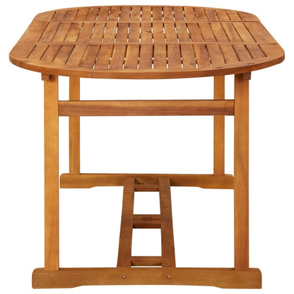 -Delige Tuinset Massief Acaciahout Bruin 7 180 cm tafellengte Zonder armleuning