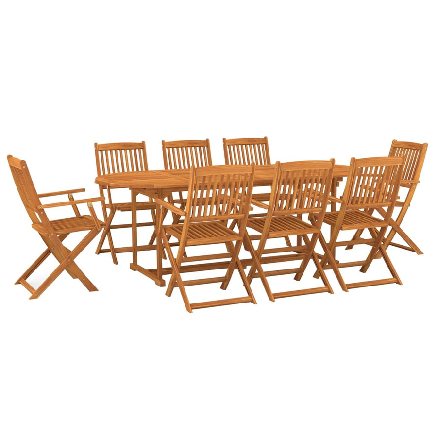 9-delige Tuinset massief acaciahout 9 220 table length Met armleuning