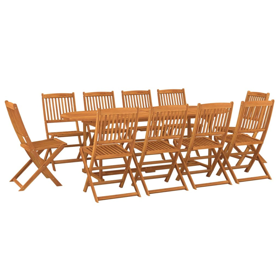 -Delige Tuinset Massief Acaciahout Bruin 11 220 table length Zonder armleuning