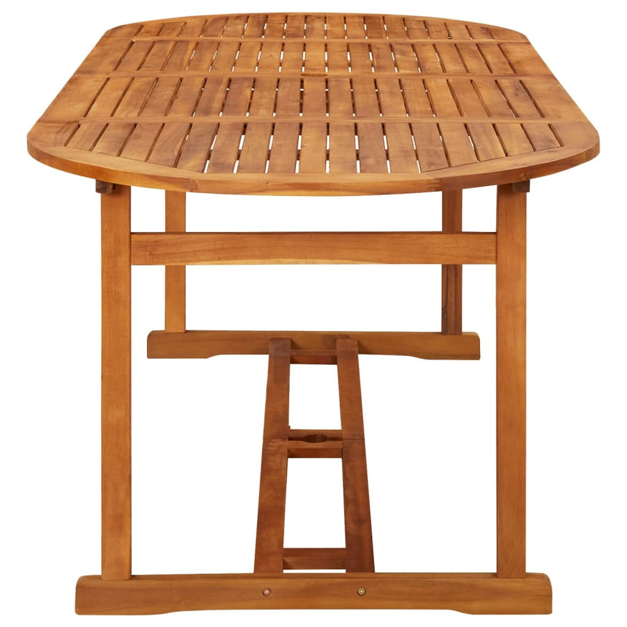 -Delige Tuinset Massief Acaciahout Bruin 11 220 table length Zonder armleuning