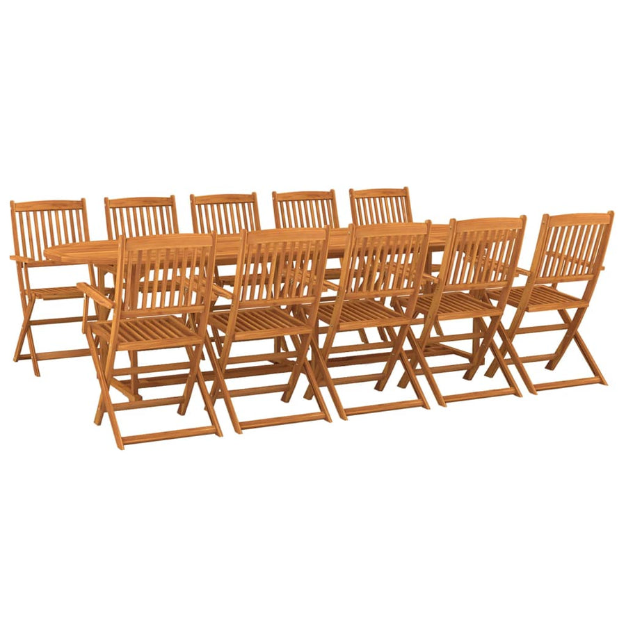 11-Delige Tuinset Massief Acaciahout 280 cm tafellengte Met armleuning