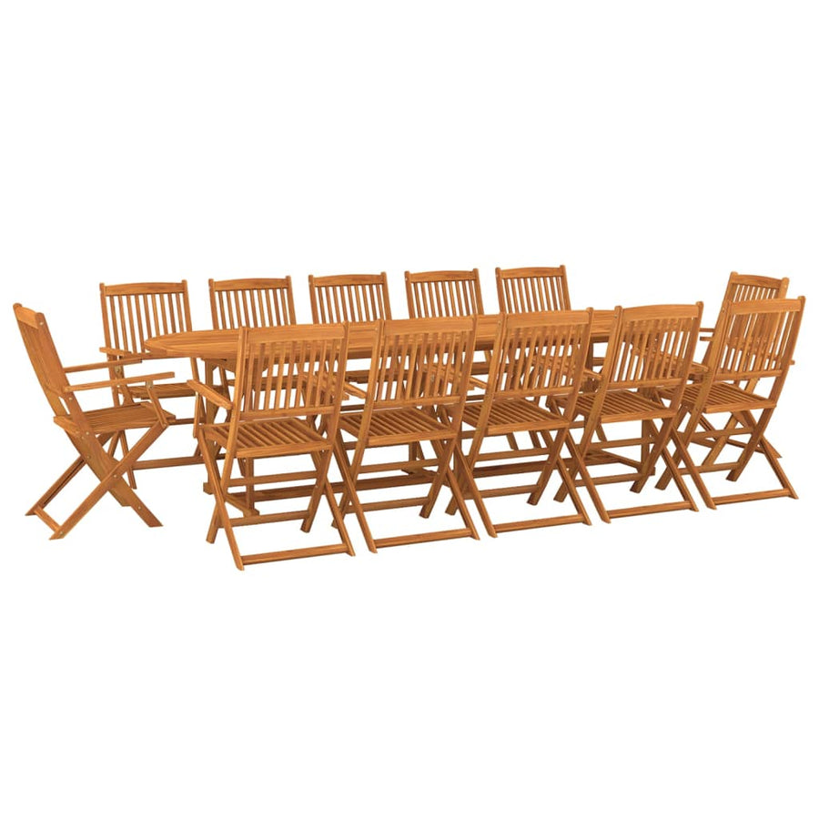 13-Delige Tuinset Massief Acaciahout 280 cm tafellengte Met armleuning