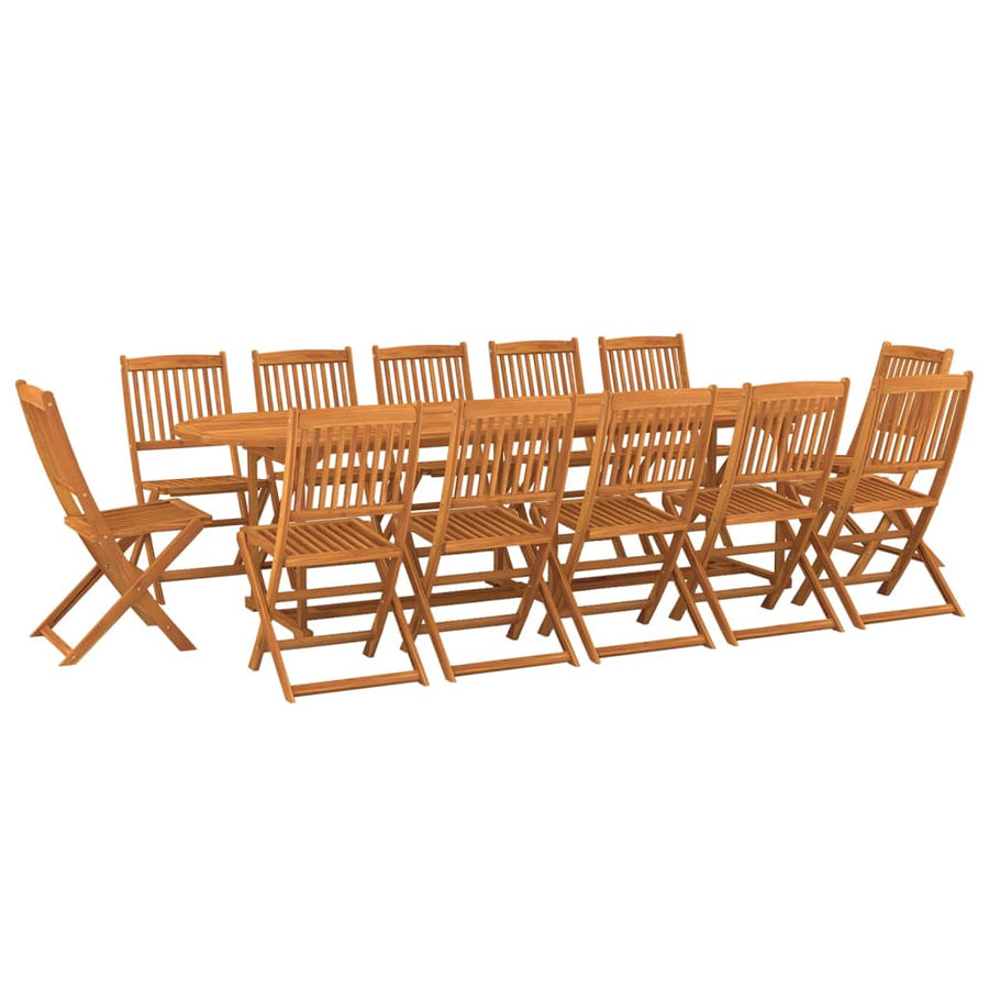13-Delige Tuinset Massief Acaciahout 280 cm tafellengte Zonder armleuning