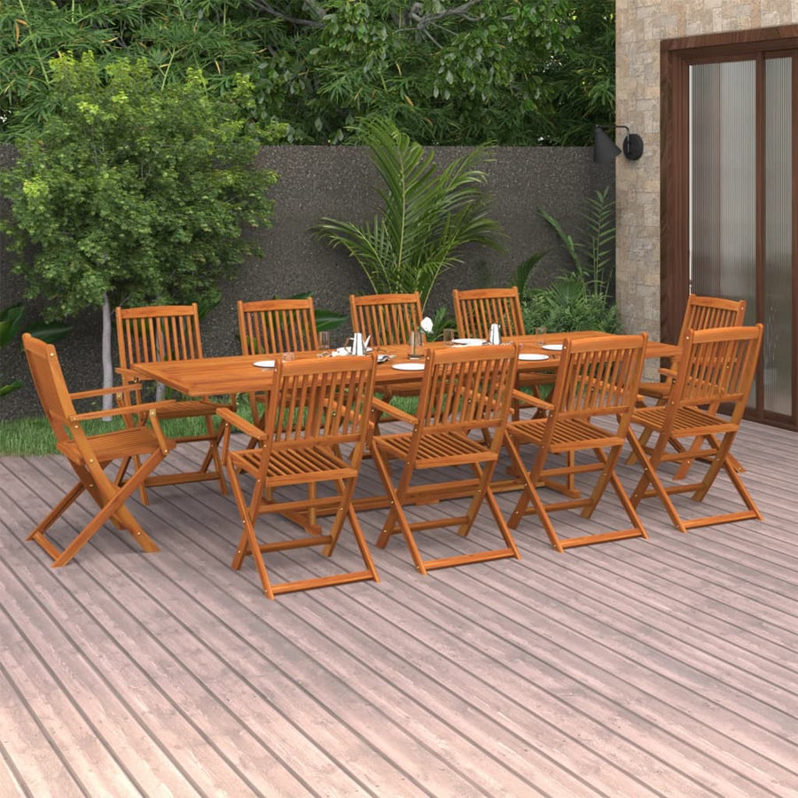 11-delige Tuinset 280x90x75 cm massief acaciahout