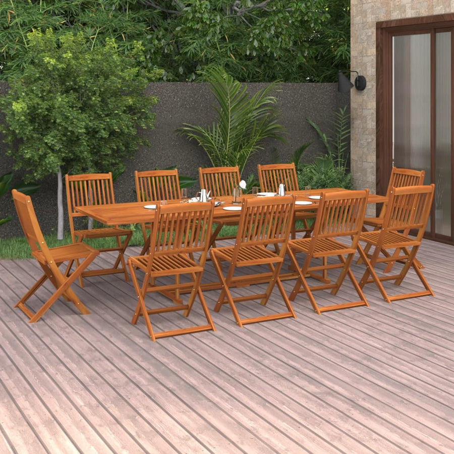 11-delige Tuinset 280x90x75 cm massief acaciahout