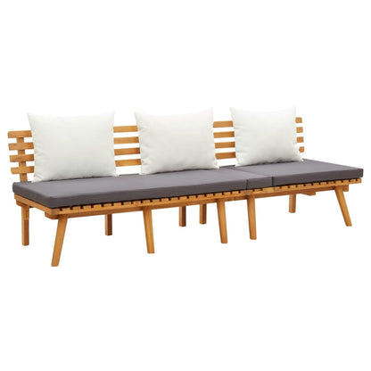 4-Delige Loungeset Met Kussens Massief Acaciahout Driezitsbank + 2x midden + Tafel