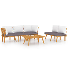 5-Delige Loungeset Met Kussens Massief Acaciahout 2x hoek + midden + Bank + Tafel