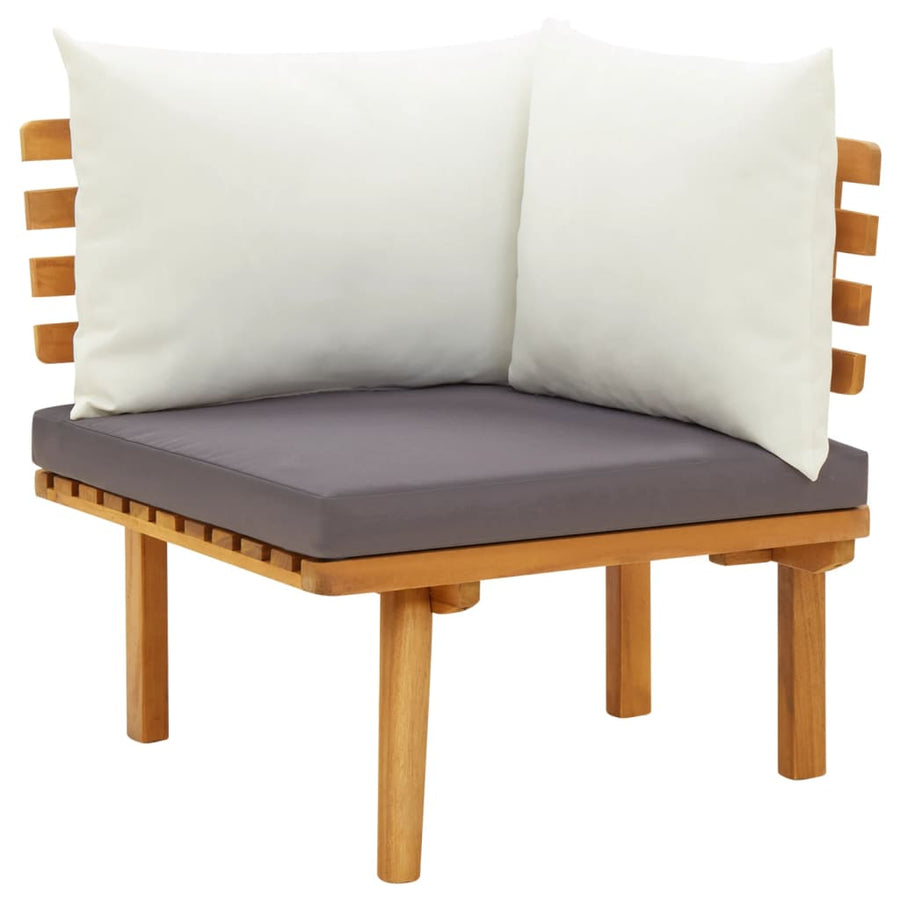 7-Delige Loungeset Met Kussens Massief Acaciahout 3x hoek + 3x midden + Tafel