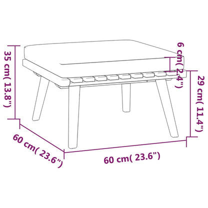 2-Delige Loungeset Met Kussens Massief Acaciahout 3x hoek + 5x midden + 2x voetensteun + 2x Tafel