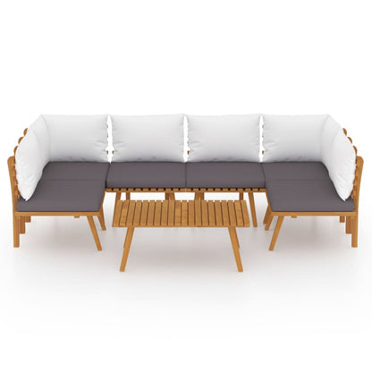 7-Delige Loungeset Met Kussens Massief Acaciahout 2x hoek + 4x midden + Tafel