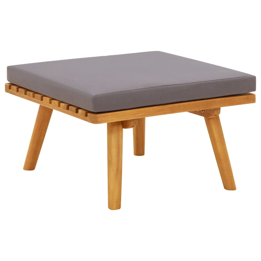 4-Delige Loungeset Met Kussens Massief Acaciahout 2x midden + voetensteun + Tafel