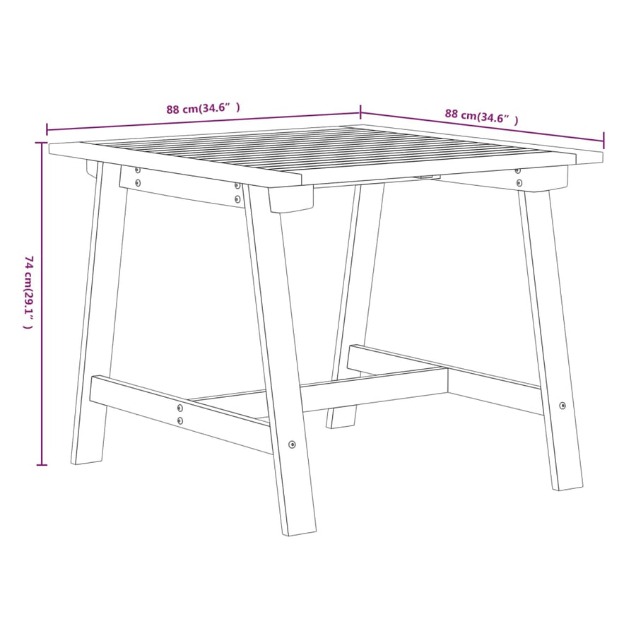 -Delige Tuinset Massief Acaciahout 3 88 cm tafellengte