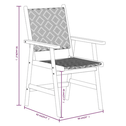 -Delige Tuinset Massief Acaciahout 5 88 cm tafellengte