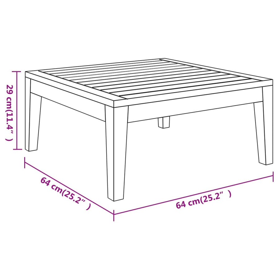 3-Delige Loungeset Met Donkergrijze Kussens Acaciahout 1 Donkergrijs hoek + Ligbed + Tafel