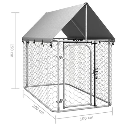 Hondenkennel voor buiten met dak 200x100x150 cm 200 x 100 x 150 cm