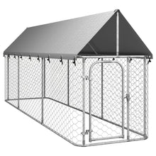 Hondenkennel voor buiten met dak 400x100x150 cm 400 x 100 x 150 cm