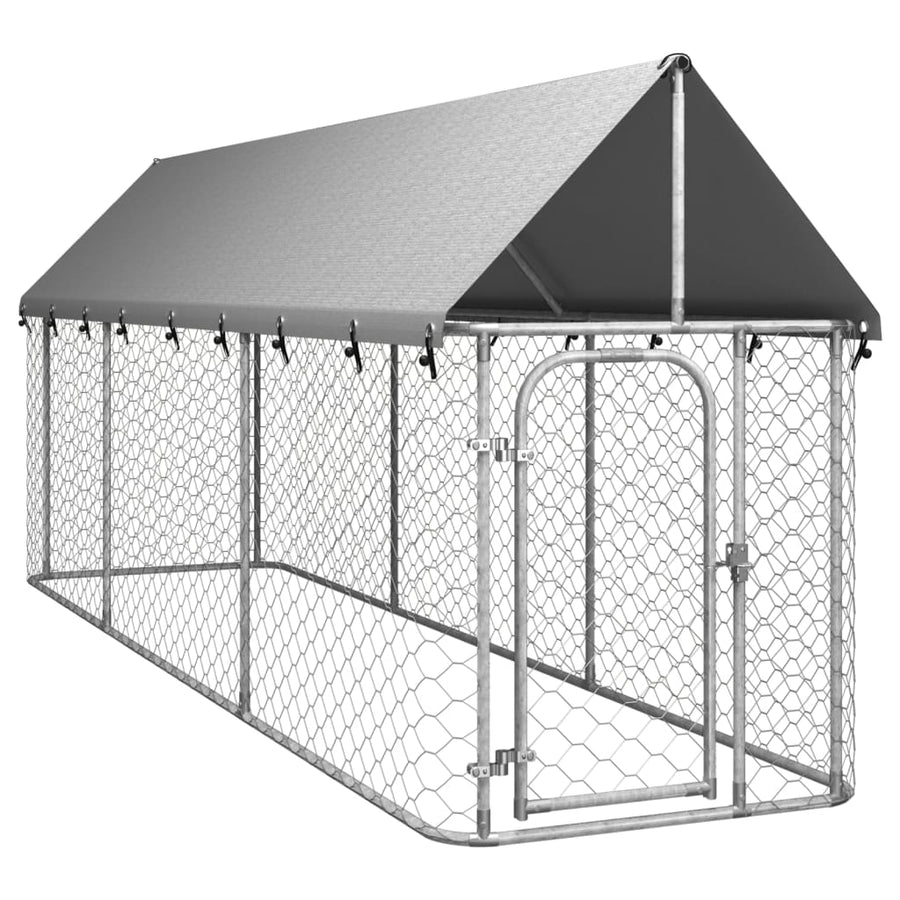 Hondenkennel voor buiten met dak 400x100x150 cm 400 x 100 x 150 cm