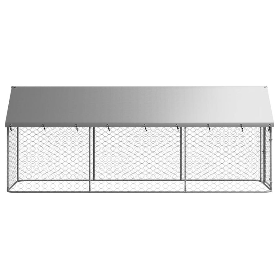 Hondenkennel voor buiten met dak 400x100x150 cm 400 x 100 x 150 cm