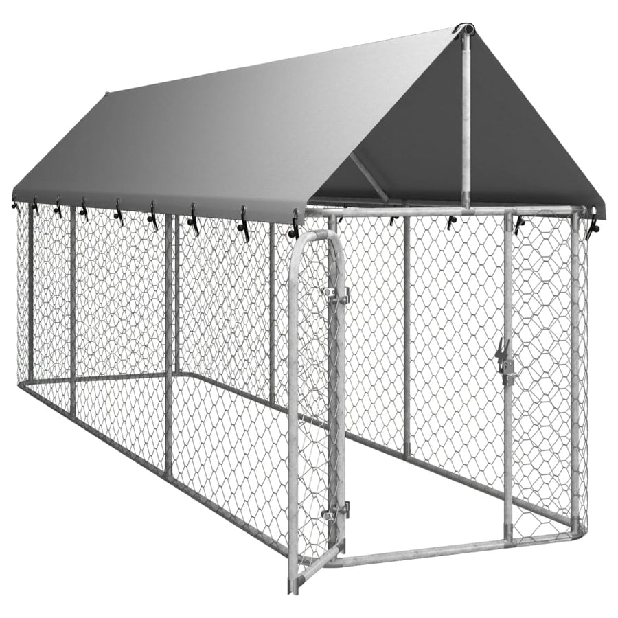 Hondenkennel voor buiten met dak 400x100x150 cm 400 x 100 x 150 cm